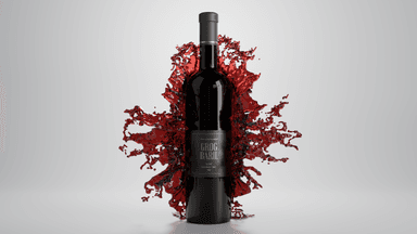 Wine bottle product render